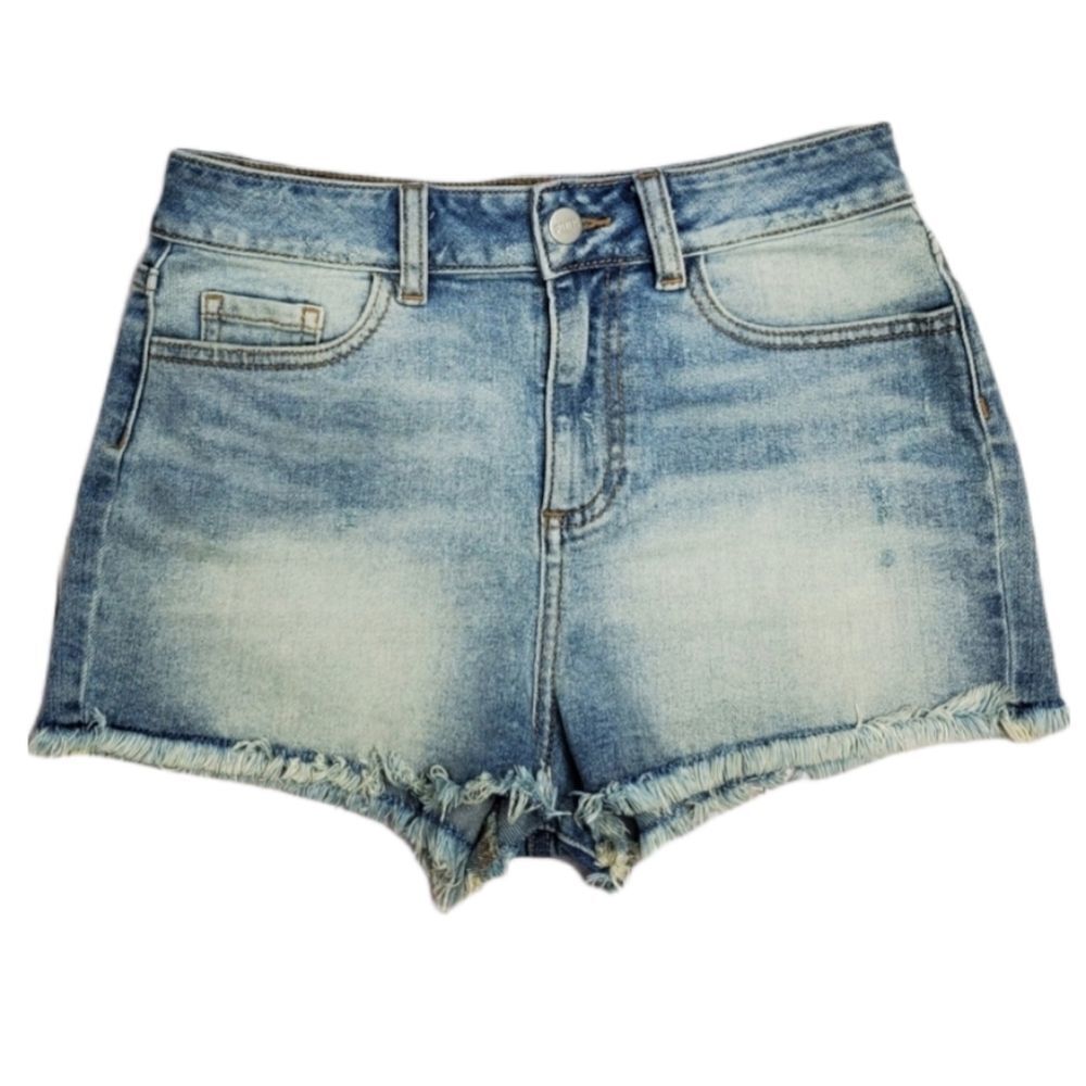 VS PINK shorts cutoff high rise faded distressed denim 0‎